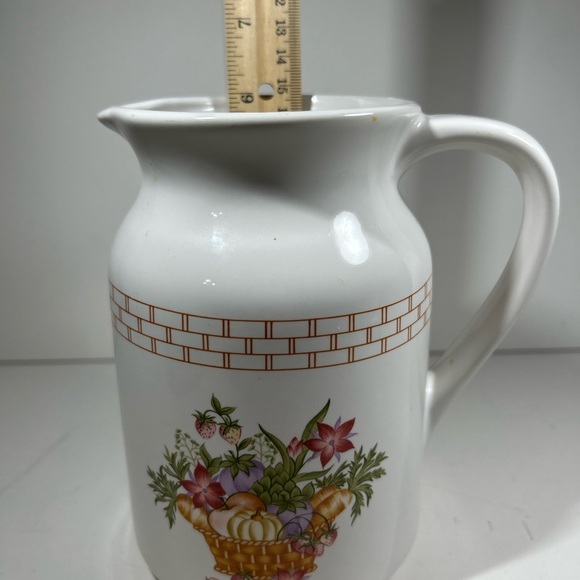 Vintage Floral Ceramic Pitcher - Picture 9 of 14